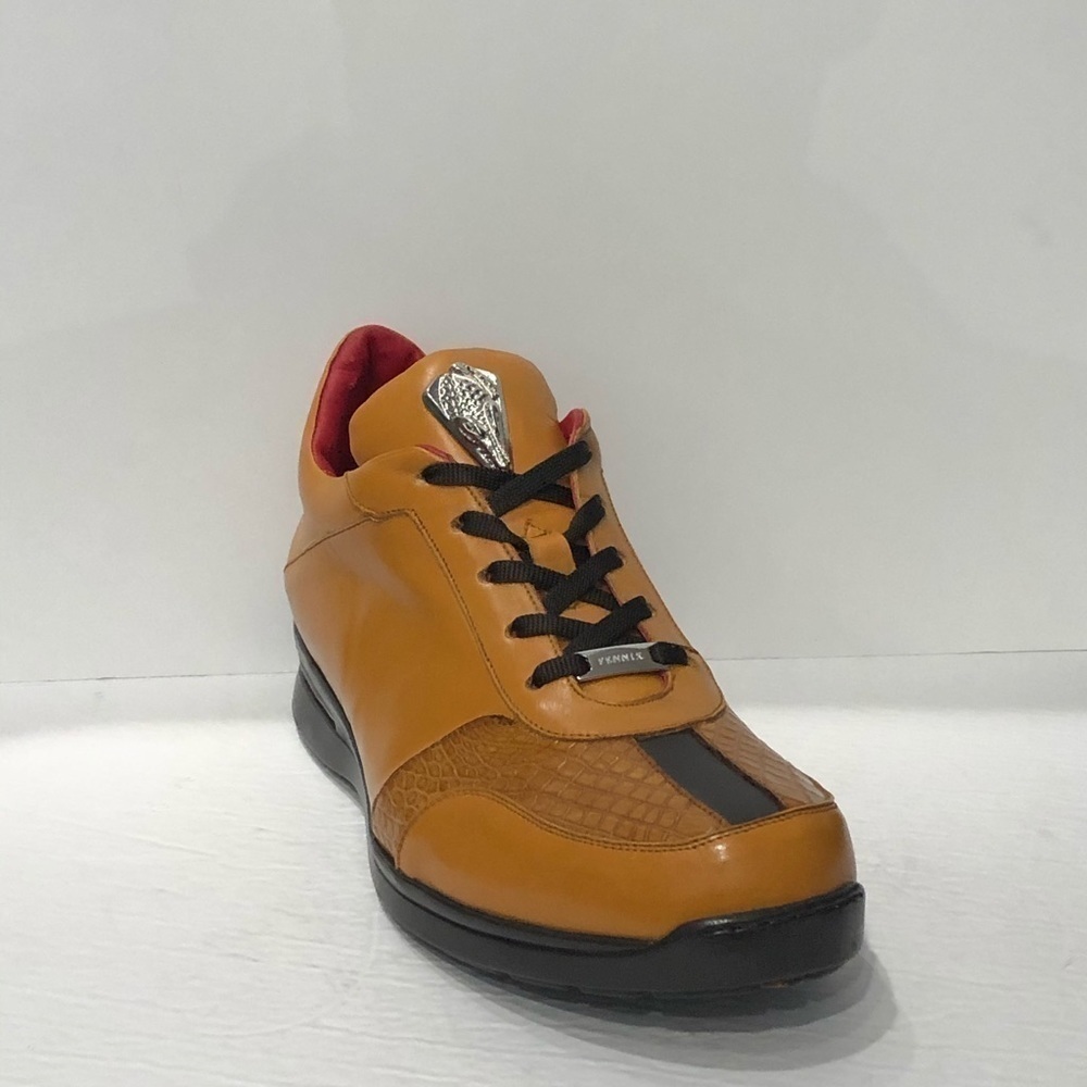 Fennix Italy shoe cognac leather calf/alligator